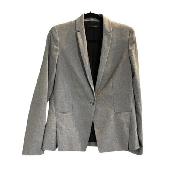 Elie Tahari Notched Collar Slim Lapel One Button Pewter Gray Blazer Size 6 - Picture 4 of 7